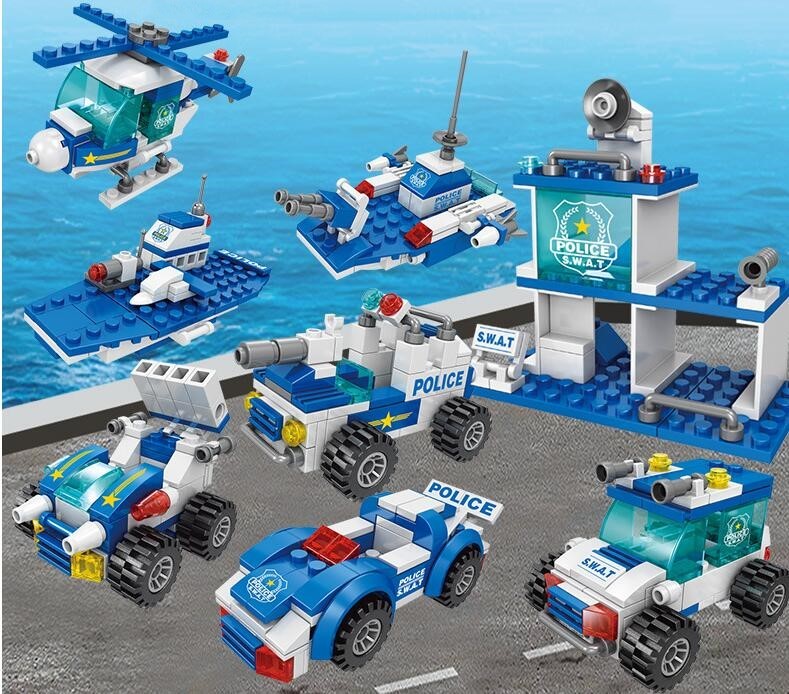Assembling police city boy toys