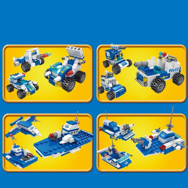Assembling police city boy toys