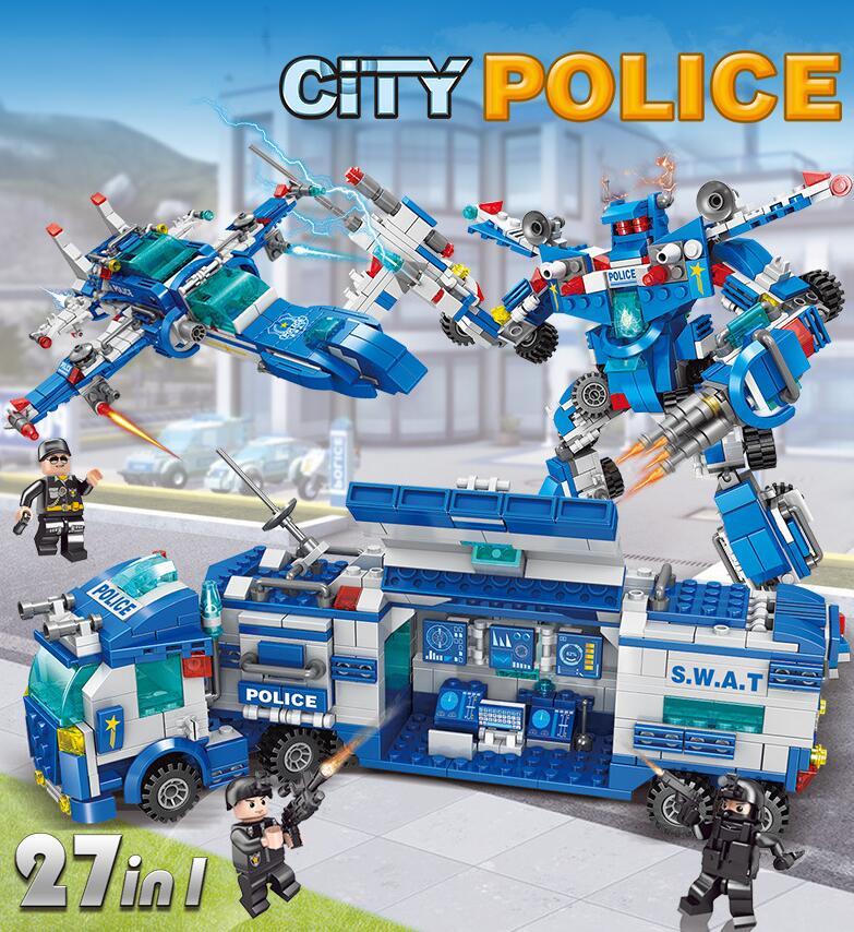 Assembling police city boy toys