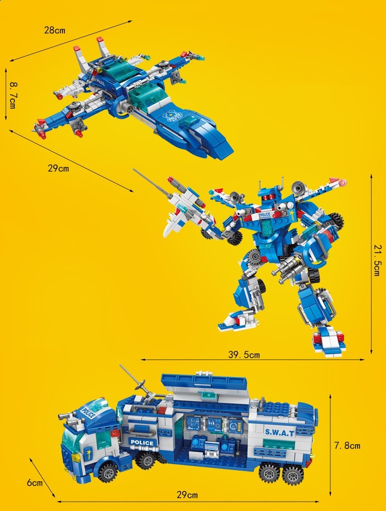 Assembling police city boy toys