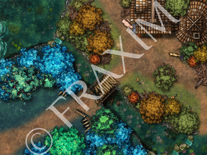 Bioluminescent Mushroom Village | Fantasy VTT Battlemap Bundle