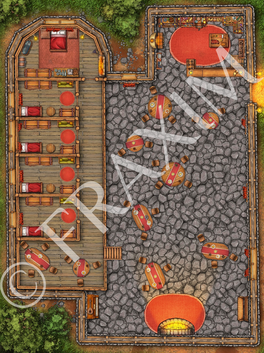 Medieval Tavern &amp; Adventurer's Inn | Fantasy VTT Battlemap Bundle