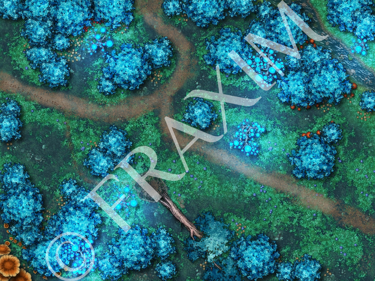 Bioluminescent Mushroom Village | Fantasy VTT Battlemap Bundle